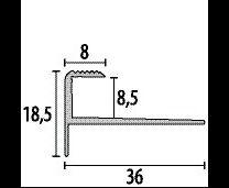  Treppenkante 810 Einschub+Nase silber 8,5mm - 250