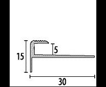 Küberit Treppenkante 807 Nase+Einschub e.o. 5 mm - 270