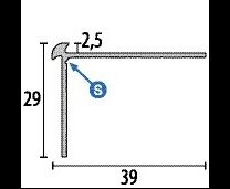  Treppenkante 870 40x30x2,5 mm e.o. - 250