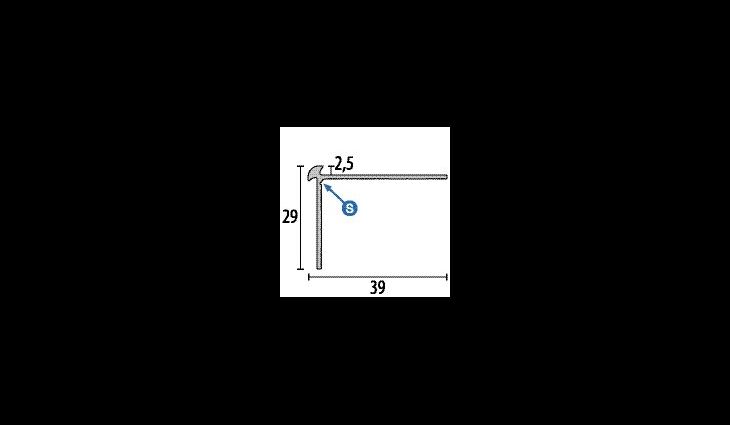  Treppenkante 870 40x30x2,5 mm e.o. - 250