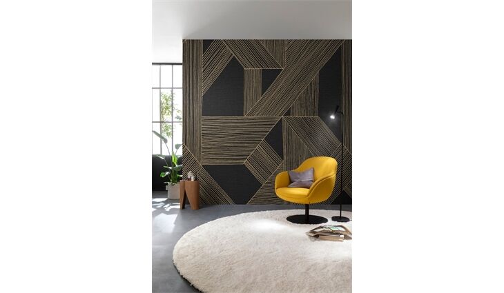 Rasch SCHÖNER WOHNEN Wandbild XXL LINES Fototapete schwarz 366815
