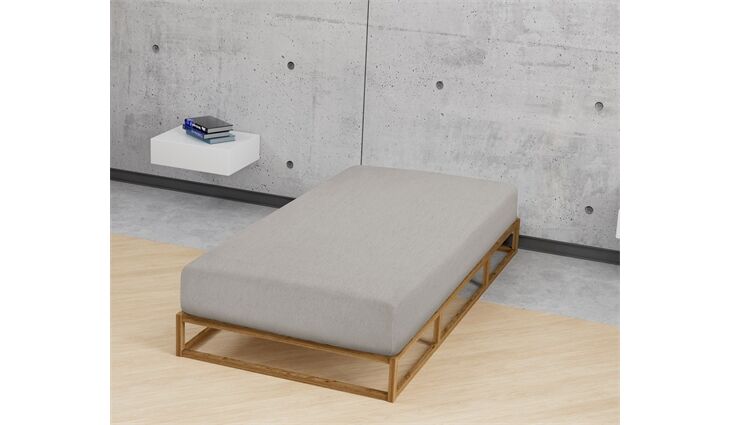  Feinbiber Melange Spannbetttuch grau - 100