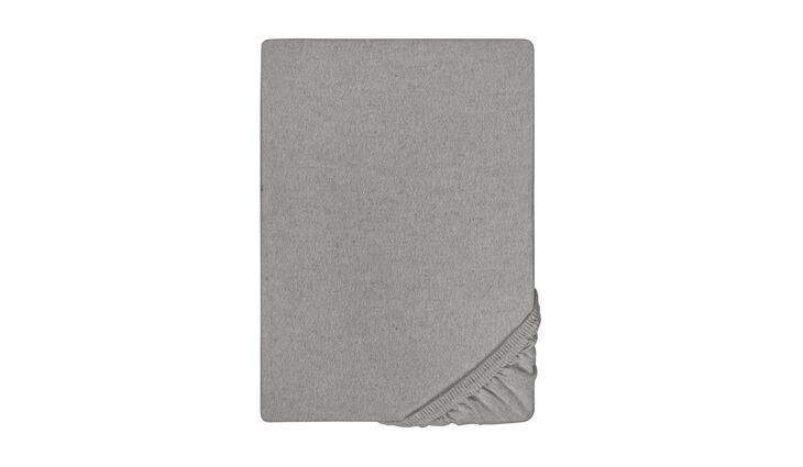  Feinbiber Melange Spannbetttuch grau - 160