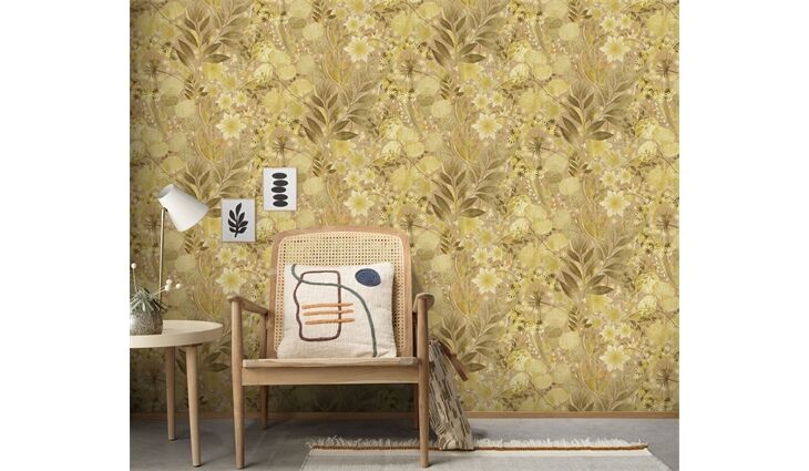 Erismann Vliestapete10506-20 Secret Garden Blätter gold