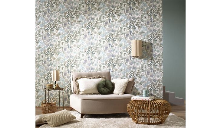 Erismann Vliestapete10506-24 Secret Garden Blätter blau