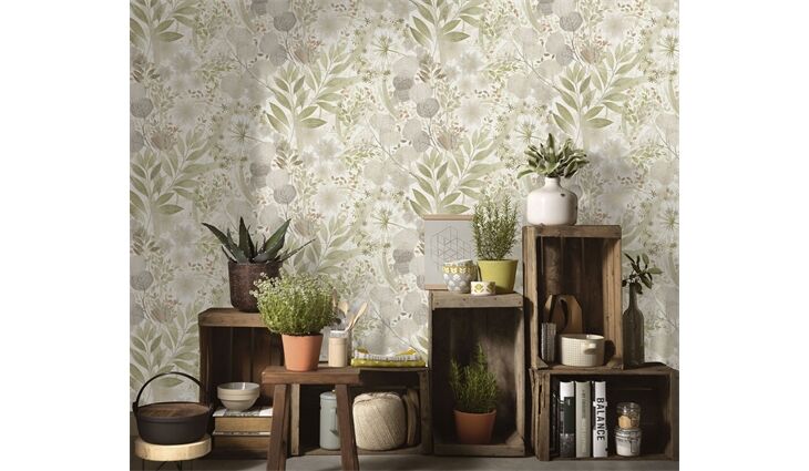 Erismann Vliestapete10506-35 Secret Garden Blätter grün