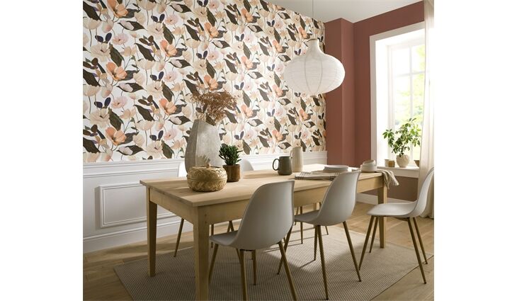 Erismann Vliestapete10508-05 Secret Garden Blüten apricot