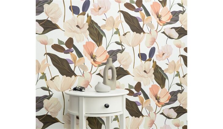 Erismann Vliestapete10508-05 Secret Garden Blüten apricot