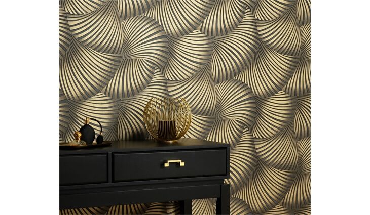 Erismann Vliestapete 10525-15 GMK Fashion Fächer schwarz