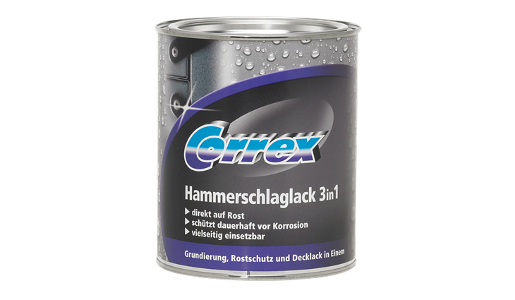 Correx Hammerschlaglack 3in1 schwarz - 750 ml