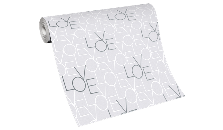 Erismann Vliestapete 10165-10 Love hellgrau